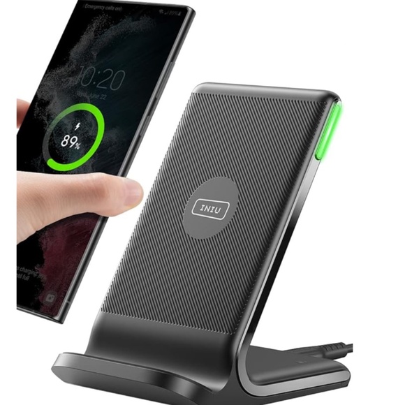 NEW☑ 𝅺Wireless Charging Charger Stand IPhone, Galaxy, Google Phone Qi Certified - Picture 1 of 11